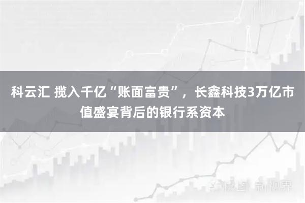 科云汇 揽入千亿“账面富贵”，长鑫科技3万亿市值盛宴背后的银行系资本